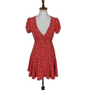 Sundae Muse Dress 6 Red V Neck Short Sleeve Flowy Summer Viral Party